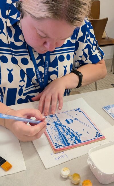 Tile painting at Boiler Studio, Porto